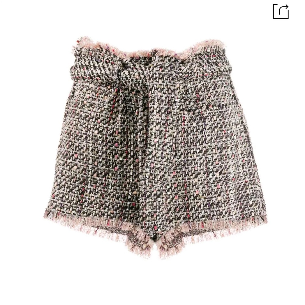 Iro Black Vany Tweed Shorts SZ 36 NWT
